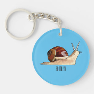 Snail cartoon illustration key ring