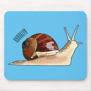Snail cartoon illustration mouse pad