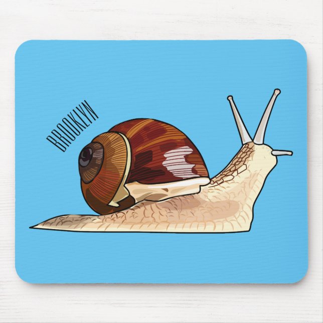Snail cartoon illustration mouse pad (Front)