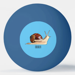 Snail cartoon illustration ping pong ball