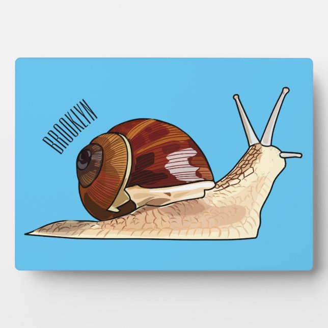 Snail cartoon illustration plaque (Front)