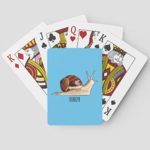 Snail cartoon illustration playing cards