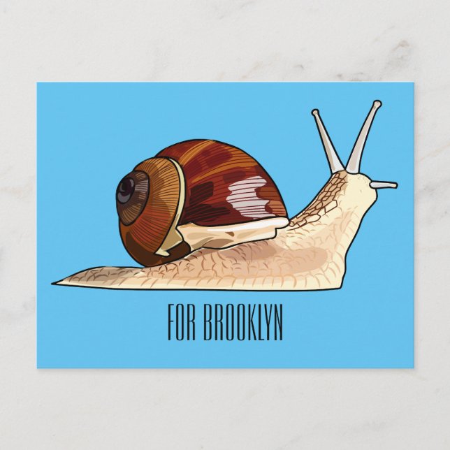 Snail cartoon illustration postcard (Front)