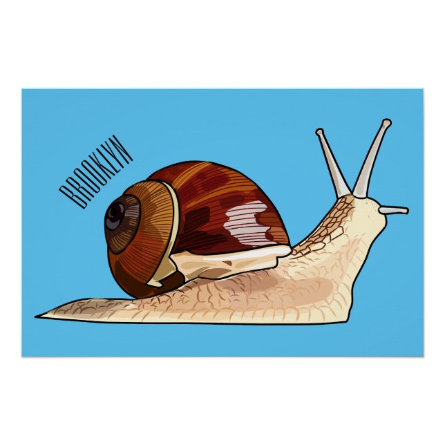 Snail cartoon illustration poster (Front)