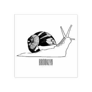 Snail cartoon illustration rubber stamp