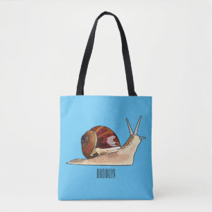 Snail cartoon illustration tote bag
