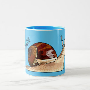 Snail cartoon illustration Two-Tone coffee mug