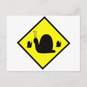 Snail Crossing Sign Postcard