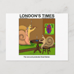 Snail Darter Funny Cartoon Gifts & Tees Postcard