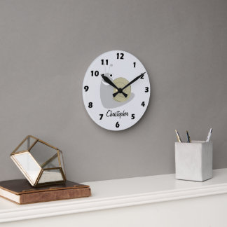 Snail Design Personalised Round Clock