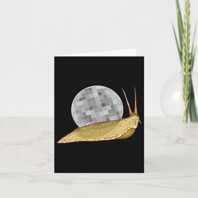 Snail Disco Ball Funny Crystal Shell Animal Lover  Card (Front)