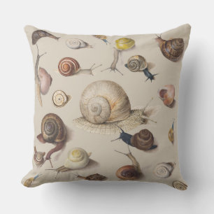 Snail Garden Pet Gastropod Slug Botanical Snails Cushion