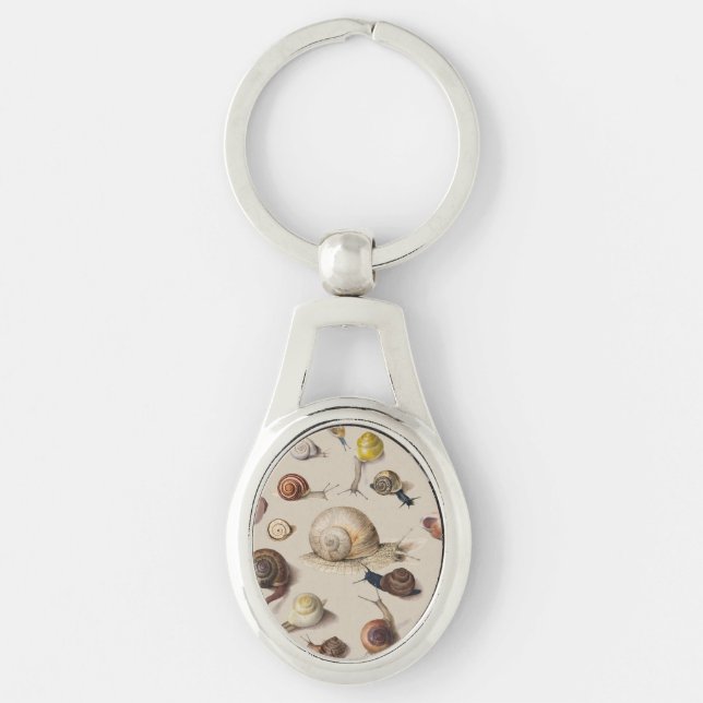 Snail Garden Pet Gastropod Slug Botanical Snails Key Ring (Front)