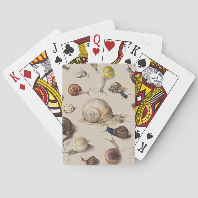 Snail Garden Pet Gastropod Slug Botanical Snails Playing Cards (Back)