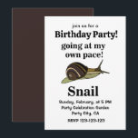 Snail Going At My Own Pace Funny Snail Birthday Invitation<br><div class="desc">Snail Going At My Own Pace Funny Snail Birthday Invitation original design by Nisha Prabhu. Fully Customisable. Personalise with your details. Get ready to take your birthday celebrations at a leisurely pace with our delightful "Snail Going At My Own Pace" birthday invitation! Perfect for those who love to embrace life's...</div>