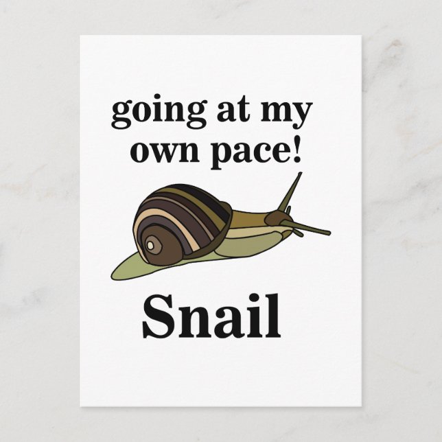 Snail Going At My Own Pace Funny Snail Postcard (Front)