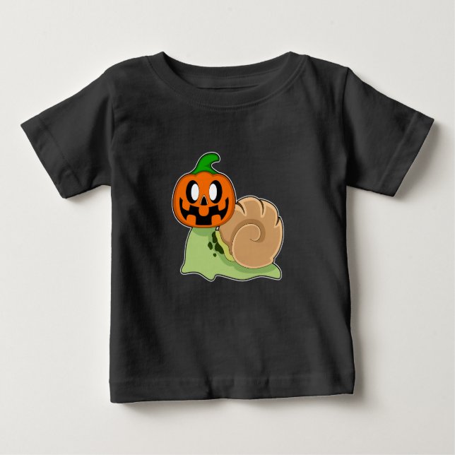 Snail Halloween Pumpkin Baby T-Shirt (Front)