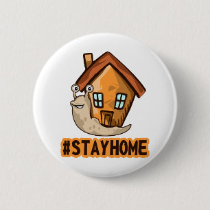 snail home 6 cm round badge