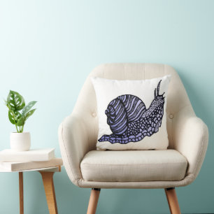 Snail in graphic style cushion