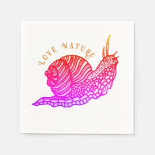 Snail in graphic style napkin