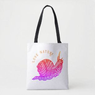 Snail in graphic style tote bag