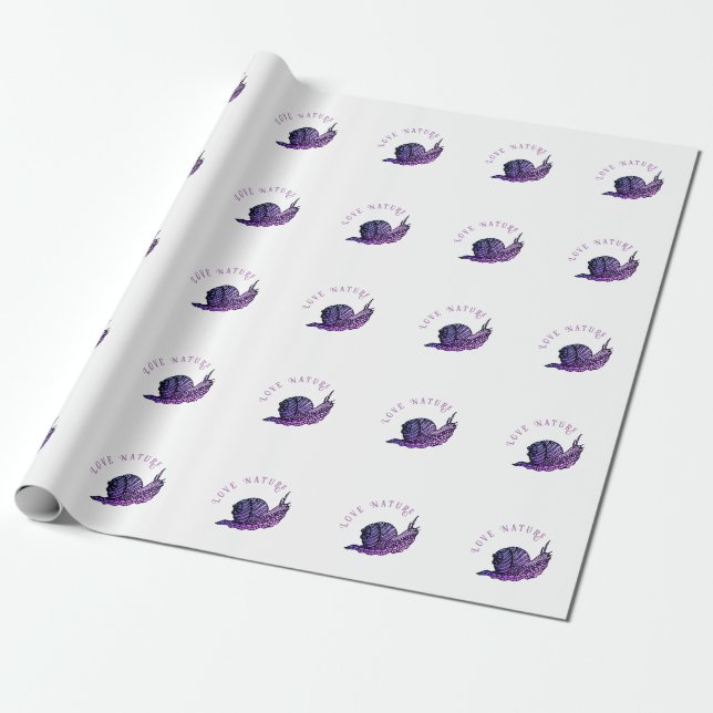 Snail in graphic style wrapping paper (Unrolled)