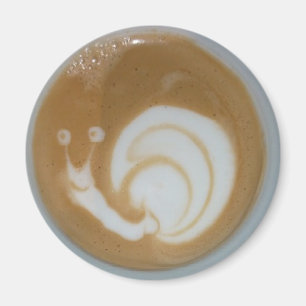 Snail latte coffee art magnet