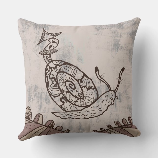 snail line art Halloween Pillow (Back)