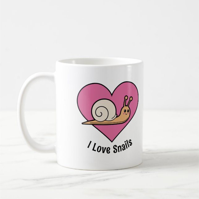 snail lover bright colourful snails cute coffee mug (Left)