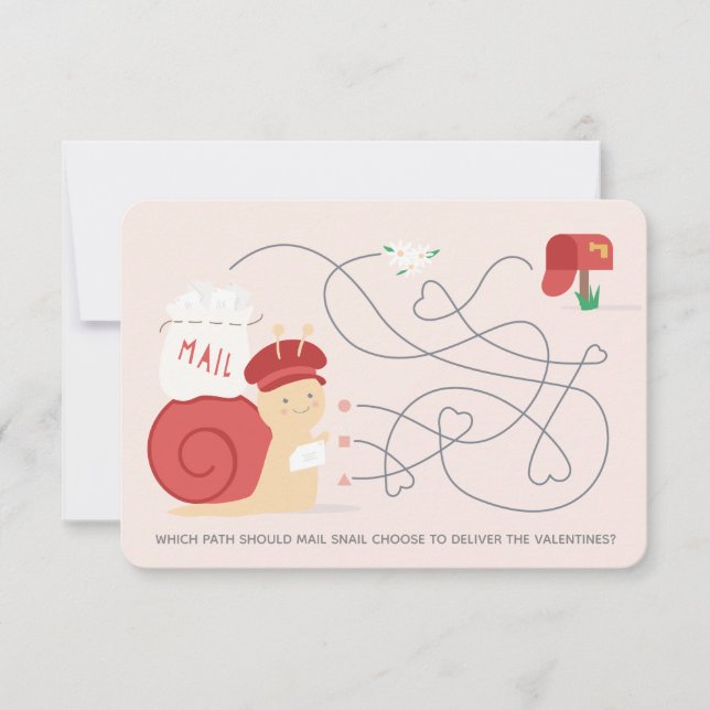 Snail Mail Activity Classroom Valentine Postcard (Front)