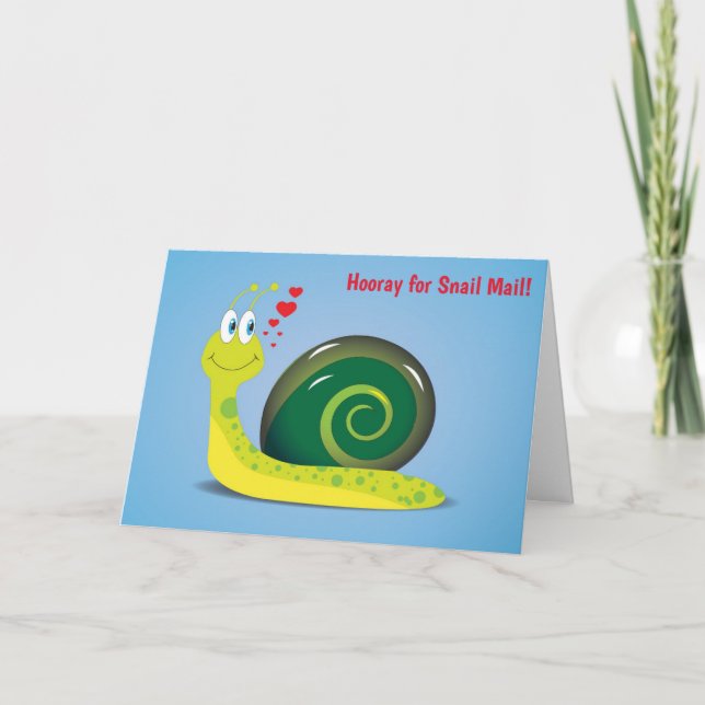 Snail Mail Cute Funny Humourous Retro Card (Front)