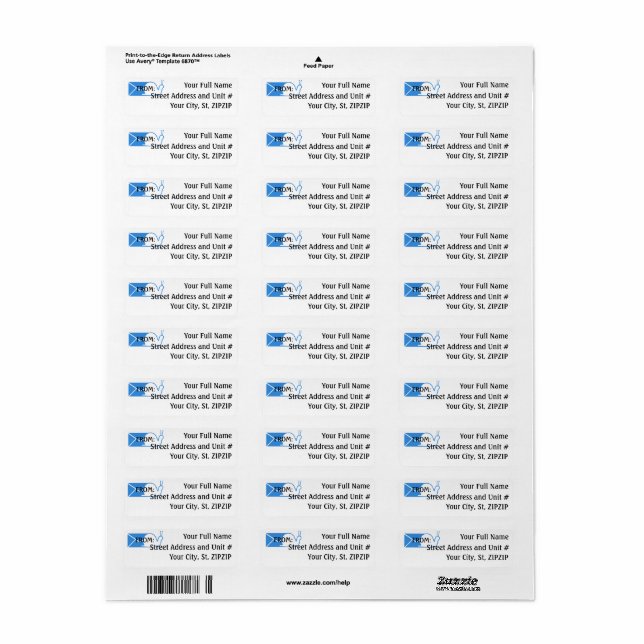 Snail Mail return address labels (Full Sheet)
