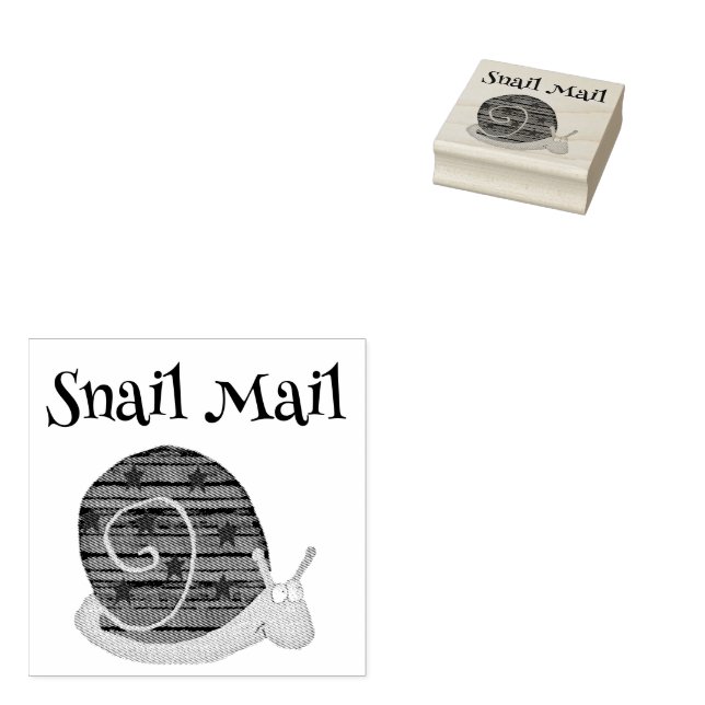 Snail Mail Rubber Stamp (Stamped)