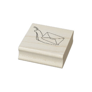 Snail mail snail with envelope shellWood Art Stamp