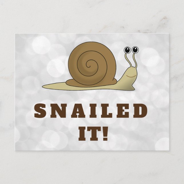 Snail Mail Snailed It Cute Funny Retro Postcard (Front)