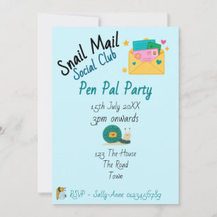 Snail Mail Social Club Pen Pal Party Invitation
