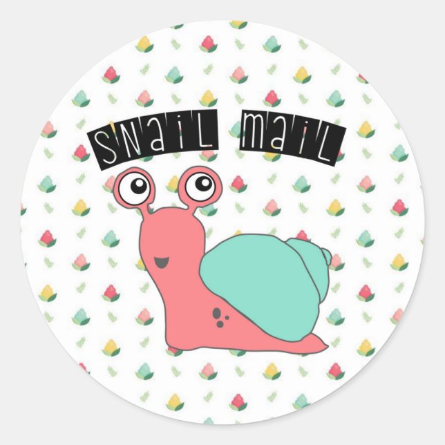 Snail Mail Sticker - floral design (Front)