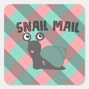 Snail Mail Sticker - plaid design!!