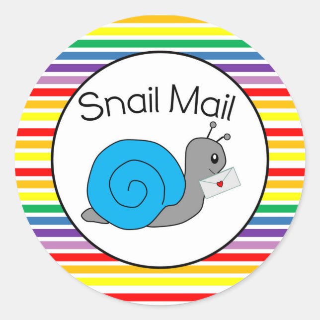 Snail Mail Sticker - rainbow stripe!! (Front)