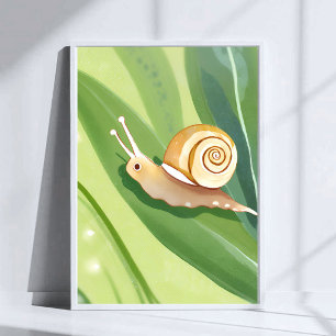 Snail Mail   Watercolor Nature Painting Poster