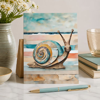 Snail Mixed Media Postcard