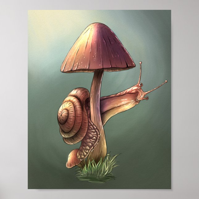 Snail on the mushroom poster (Front)