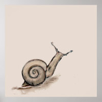 Snail original pastel zen drawing