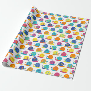 Snail Party Pattern Wrapping Paper