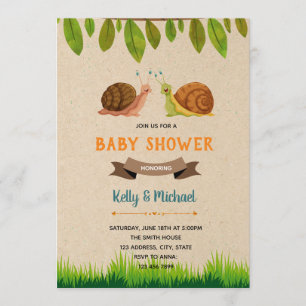 Snail party theme invitation