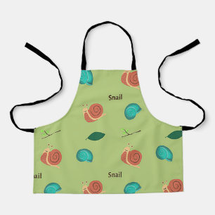 Snail pattern on green apron