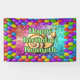 Snail Personalised character birthday banner