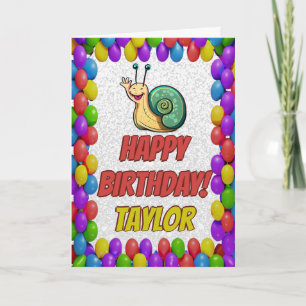 Snail Personalised Fun Greeting Birthday Card