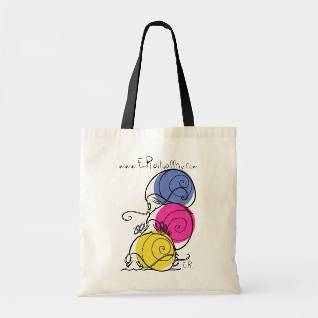 Snail Pile Reusable Grocery Tote Bag (Front)