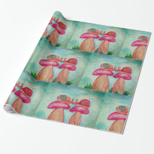 Snail Romance Glossy Wrapping Paper